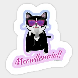 Meowlinneal Funny Cool Cat Generation Slogan Sticker